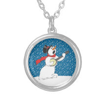 Snowman Playing A Banjo Custom Jewelry