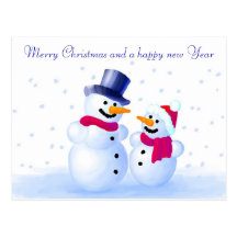 Snowman Postcard Postkarten