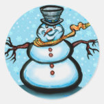 Snowman Round Sticker