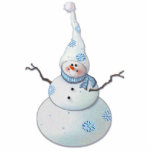 SNOWMAN, SCARF & SNOW HAT by SHARON SHARPE photo sculptures
