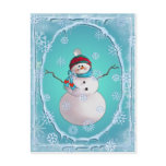 SNOWMAN, SCARF & SNOW HAT by SHARON SHARPE Post Card