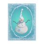 SNOWMAN, SCARF & SNOW HAT by SHARON SHARPE Postcard
