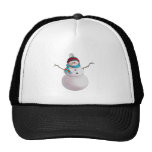 SNOWMAN, SCARF & STOCKING CAP by SHARON SHARPE Trucker Hats