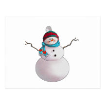 SNOWMAN, SCARF & STOCKING CAP by SHARON SHARPE Post Card