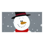 Snowman - Silver photo cards