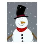 Snowman - Silver Post Card