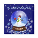 Snowman Snowglobe - Custom Holiday Party Magnet