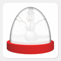 Snowman Snowglobe Square Sticker