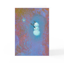 Snowman star belief unique Holiday Christmas art Card
