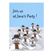 Snowman To Your Christmas Party Invitation Card