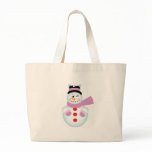 snowman with black hat bag