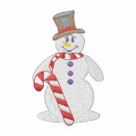 Snowman with Candy Cane embroidered shirts