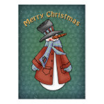 Snowman with coat, scarf and hat business cards