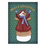 Snowman with coat, scarf and wings business cards