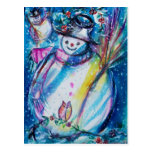 SNOWMAN WITH OWL POST CARD