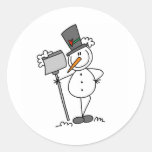 Snowman with Shovel Sticker