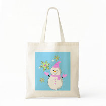 snowman with snowflakes screen bags