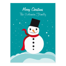 SNOWMEN AND SNOWFLAKES POST CARD