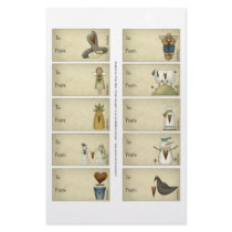 Snowmen & Friends Gift Tags on a Sheet - 10 Design Flyer