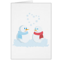 Snowmen in love card