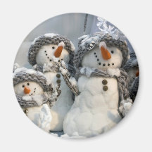 Snowmen Refrigerator Magnet