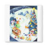 Snowmen's Yarn Ball Christmas Tree Magnet