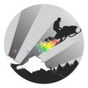 snowmobile. powder trail. stickers