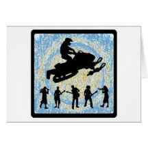 SNOWMOBILE SOUND WAVES GREETING CARD