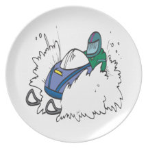 Snowmobiling Dinner Plate