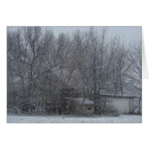 Snowy Barn Card