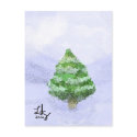Snowy Christmas Tree Postcard