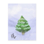 Snowy Christmas Tree Postcard