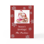 Snowy Crystals Photo Holiday Card (red)
