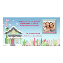 Snowy Holiday House Photo Card