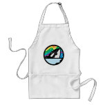 snowy orca circle design aprons