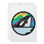 snowy orca circle design invitations