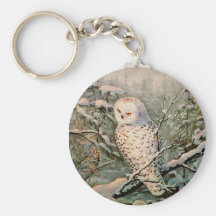 SNOWY OWL by SHARON SHARPE Keychain