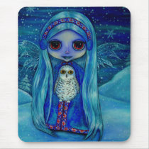 Snowy Owl Fairy Mousepad