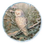 SNOWY OWL & ICICLES by SHARON SHARPE Round Sticker