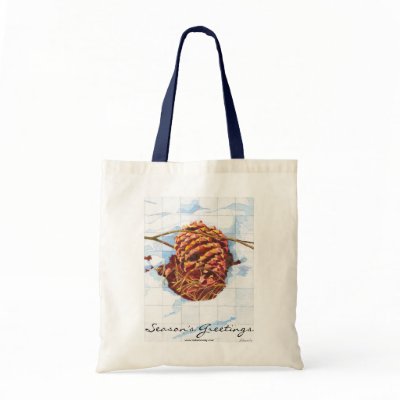 Snowy Pine Cone Bag by mikanovsky