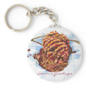 Snowy Pine Cone keychains