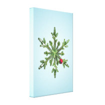 Snowy Pine Snowflake Christmas canvas prints