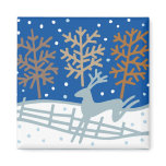 Snowy Reindeer Magnet