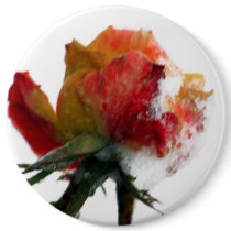 Snowy Rose Button