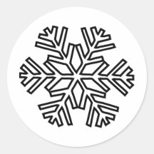 snowy snowflake winter icon round stickers