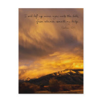 Snowy Sunset over Mountains Postcard