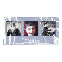 Snowy White Holiday Santa Christmas Photo Card