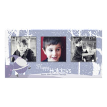 Snowy White Holiday Santa Christmas Photo Card