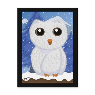 Snowy White Owl Postcard by elledeegee