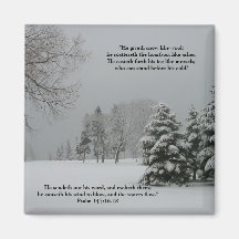 Snowy Winter Landscape-Scripture Quote Fridge Magnets